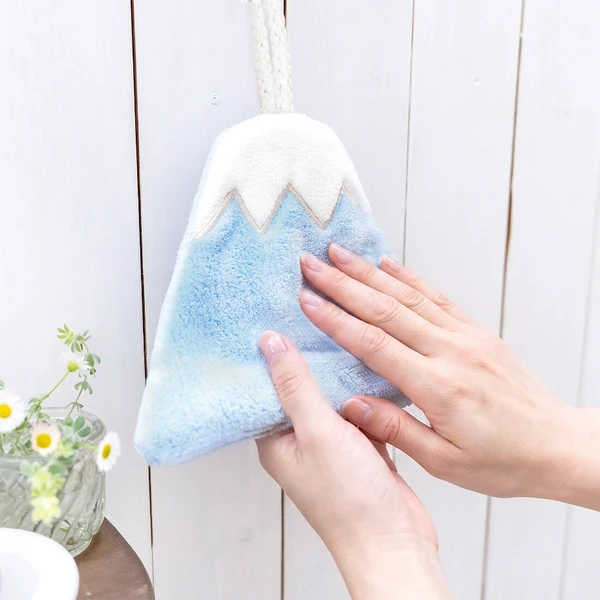 日本進口富士山刺繡微纖維吸水掛式擦手巾