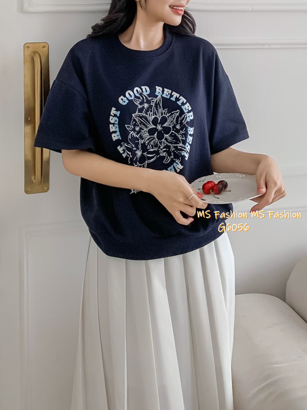 G6056 韓國🇰🇷花花字母print top