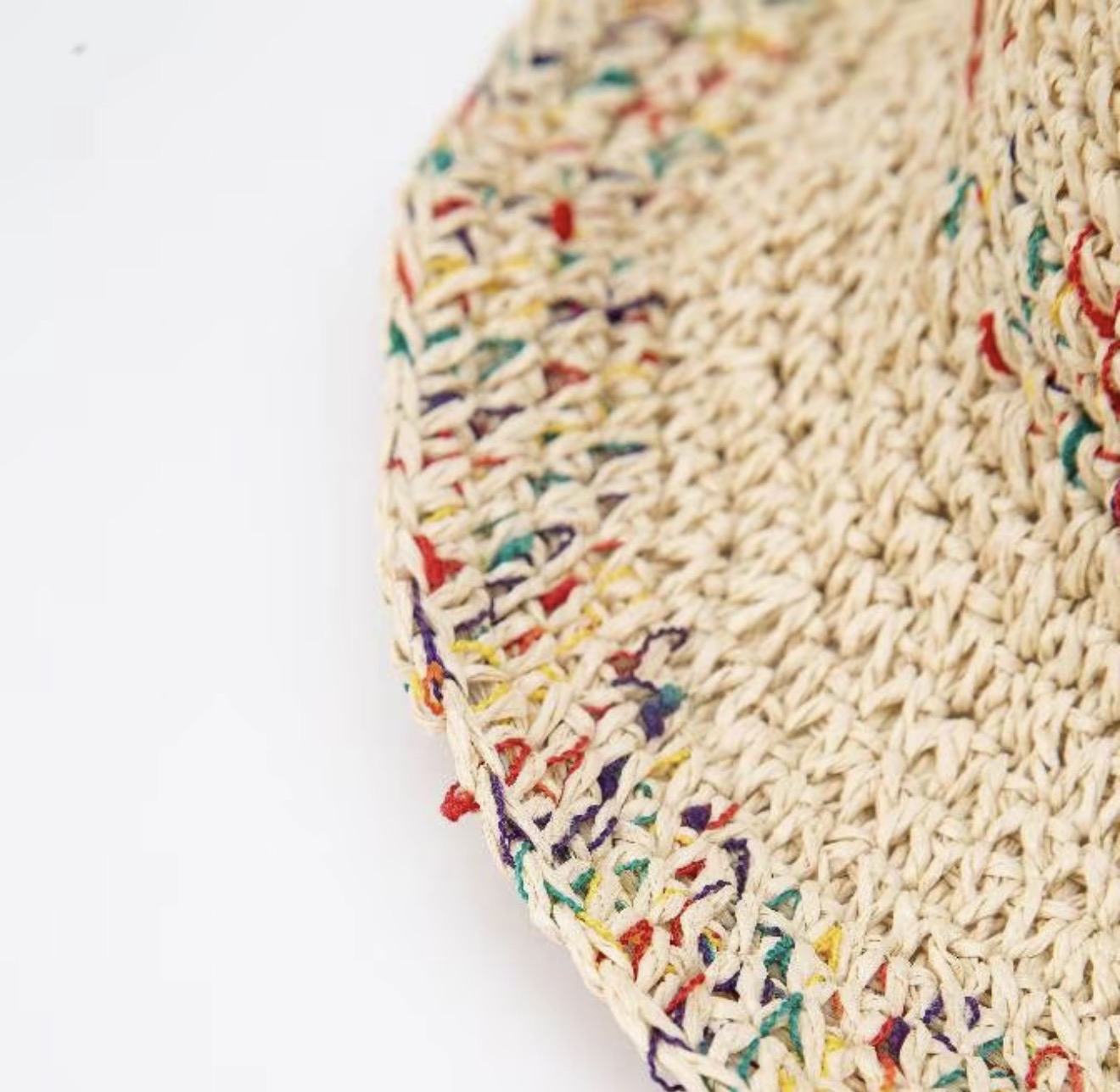 Colorful Mixed Yarn Straw Hat
