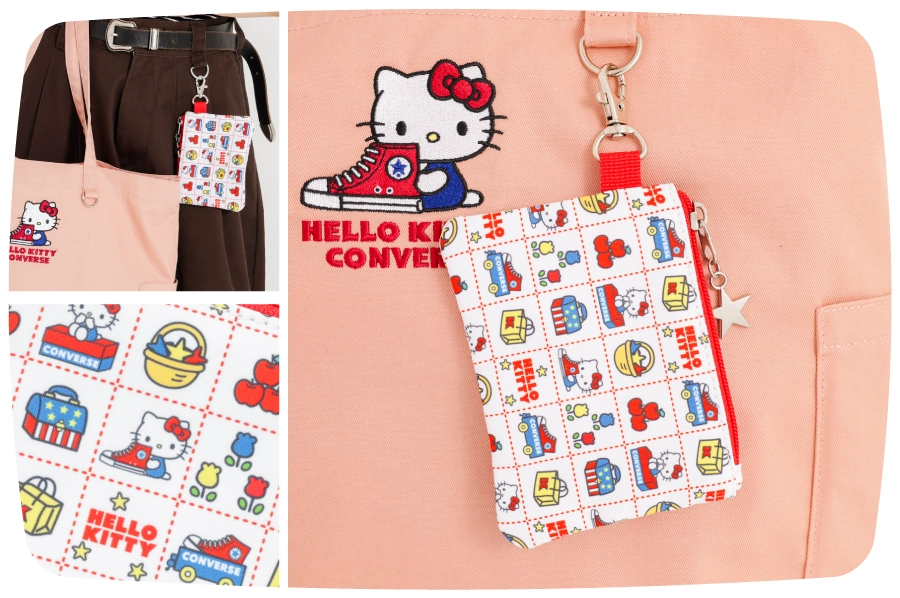 日本預訂📍日本限定Hello Kitty x Converse系列第二彈 - Tote Bag連拉鏈袋仔 不包郵