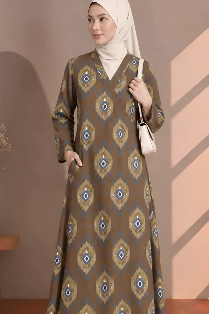 Linen Dress - Toffee Brown