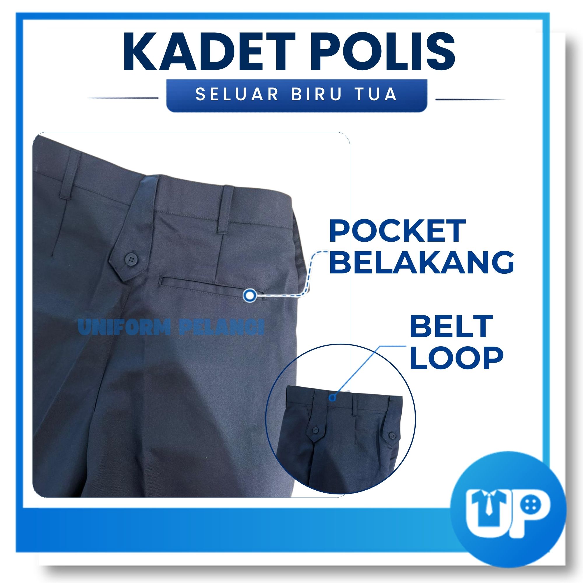 Seluar Kadet Polis Biru Tua / Long Pant Police Cadet Dark Blue Uniform Kadet Polis Kokurikulum PL03