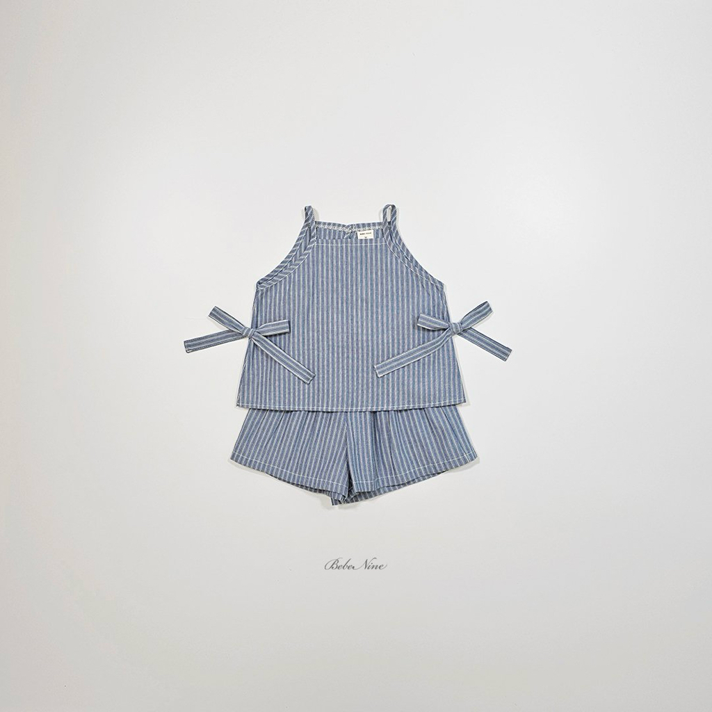 ☀️預訂 韓國直送☀️🇰🇷Bebenine兩色緞帶條紋純棉吊帶上下套裝