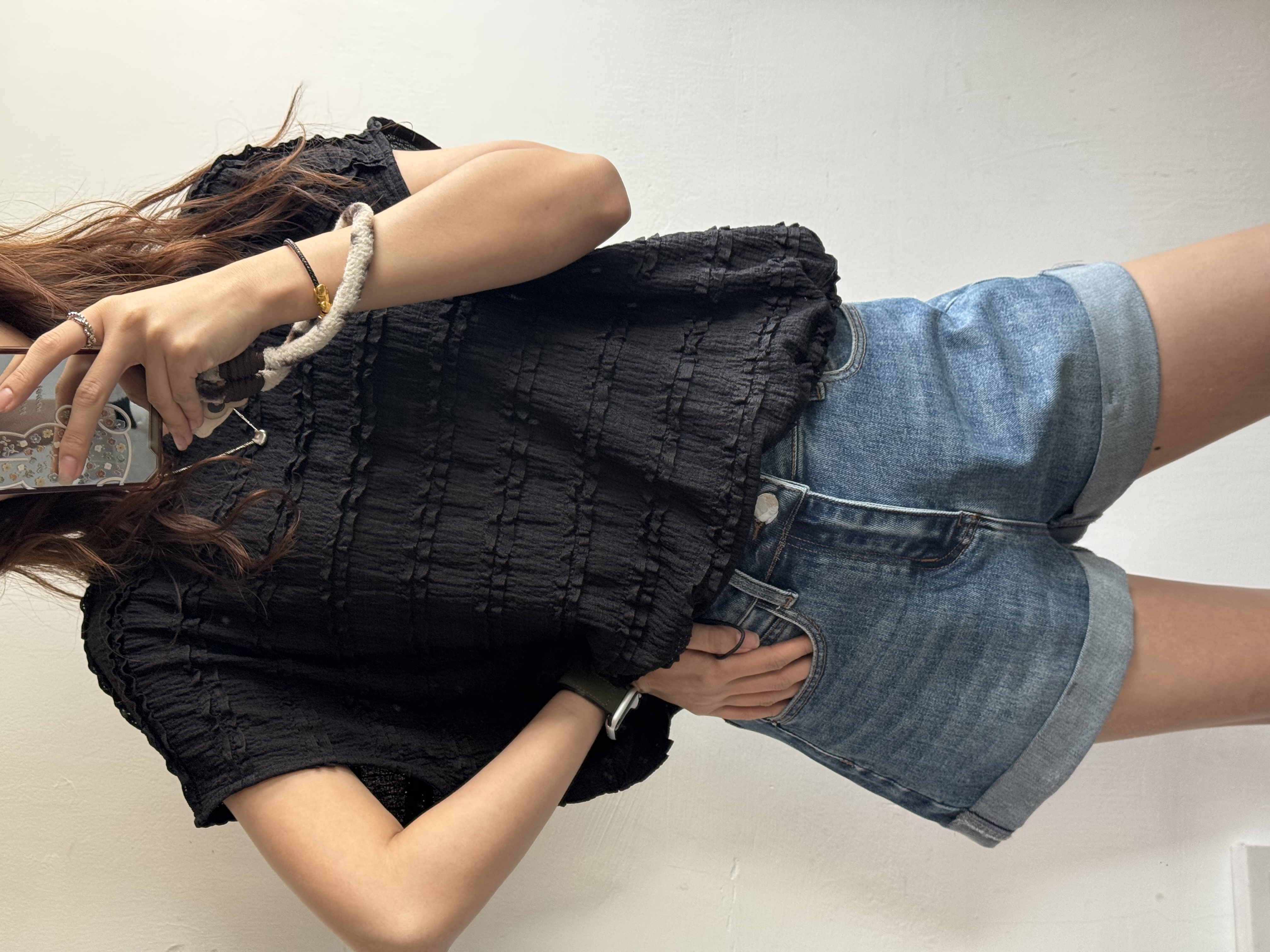 皺皺束腳blouse  