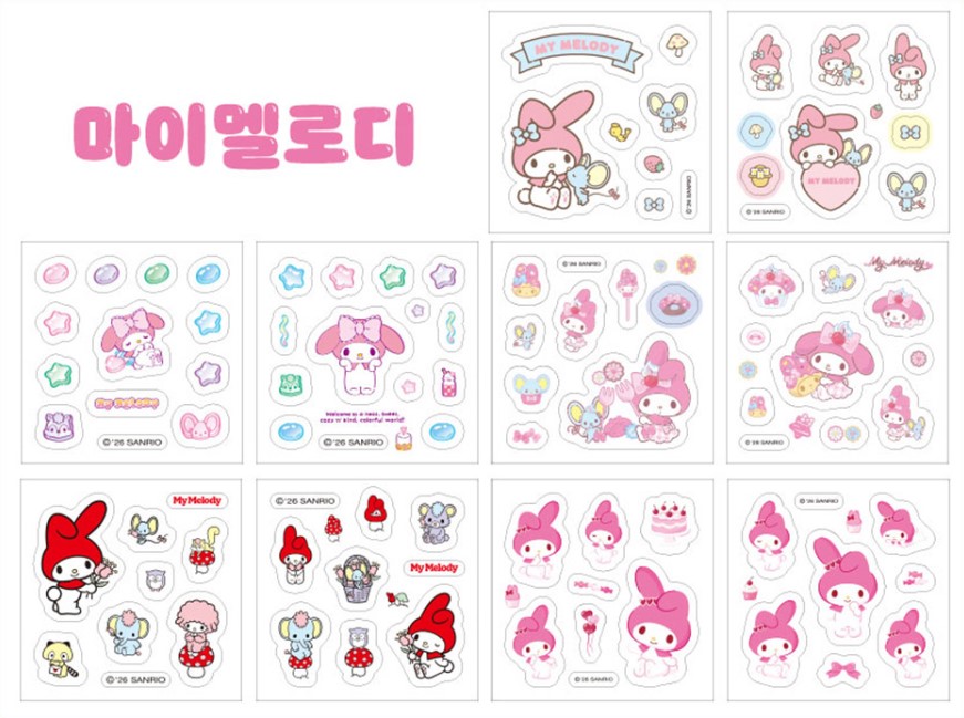 【預訂】韓國直送 Sanrio 60款透明貼紙大集合 