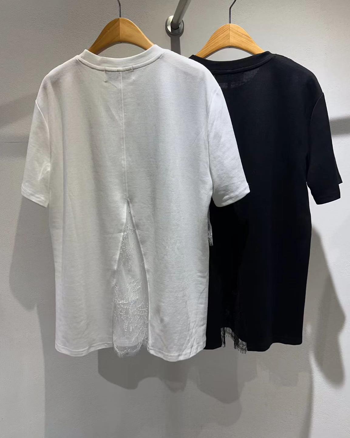 薄紗Lace拼接短袖tee
