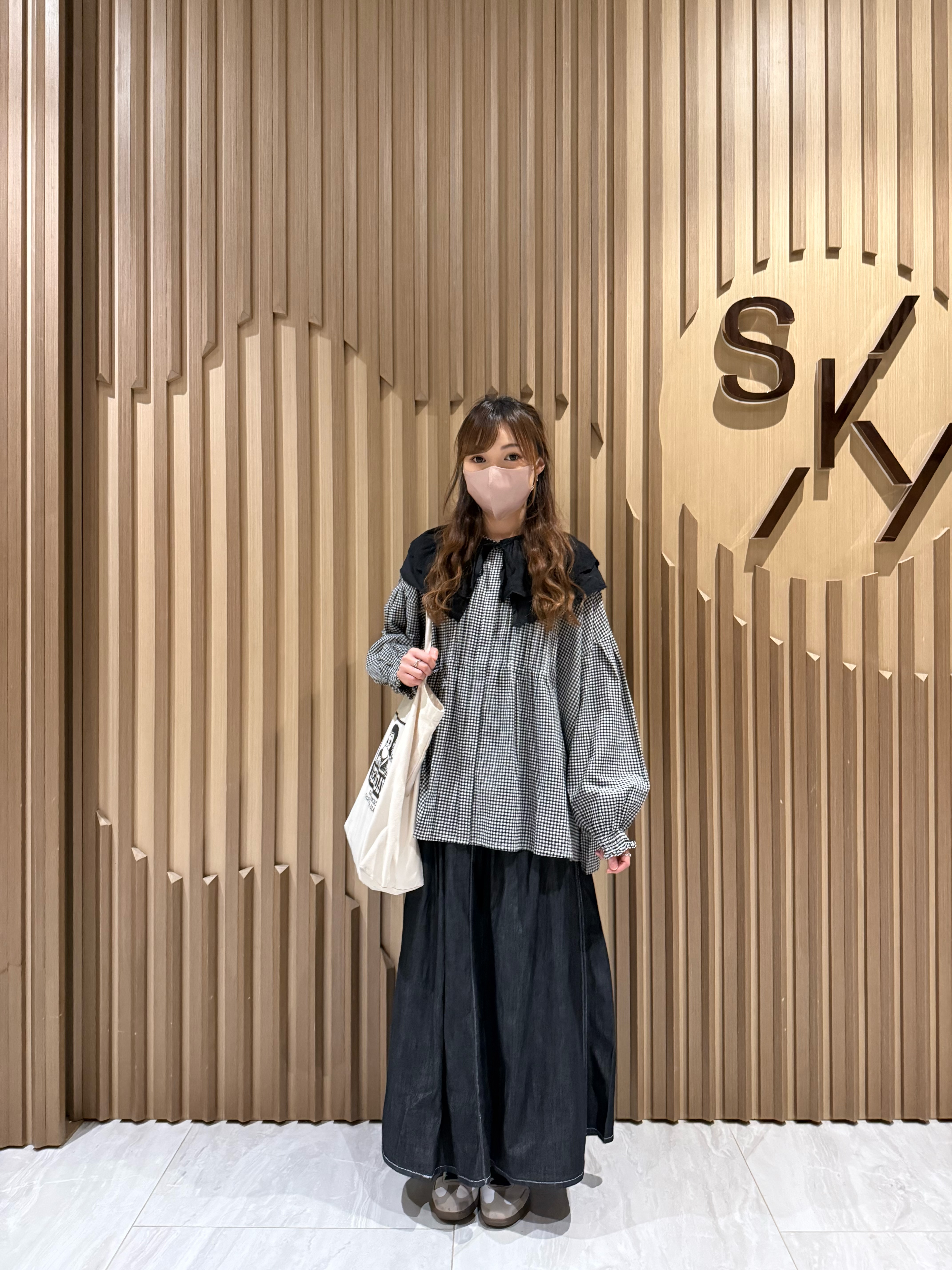 高腰明線薄牛仔裙