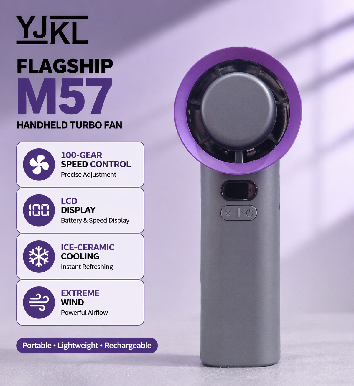 YJKL Ice-Ceramic Cooling Fan – Portable Instant Cooling Power