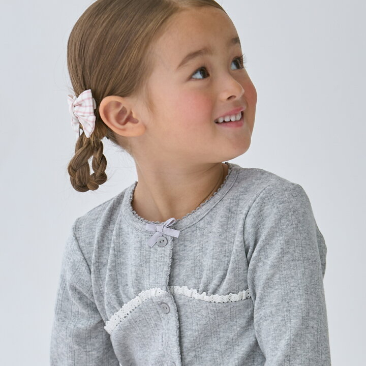 🇯🇵預訂 日本直送🇯🇵Petit Main兩色格紋蝴蝶結髮夾兩件套