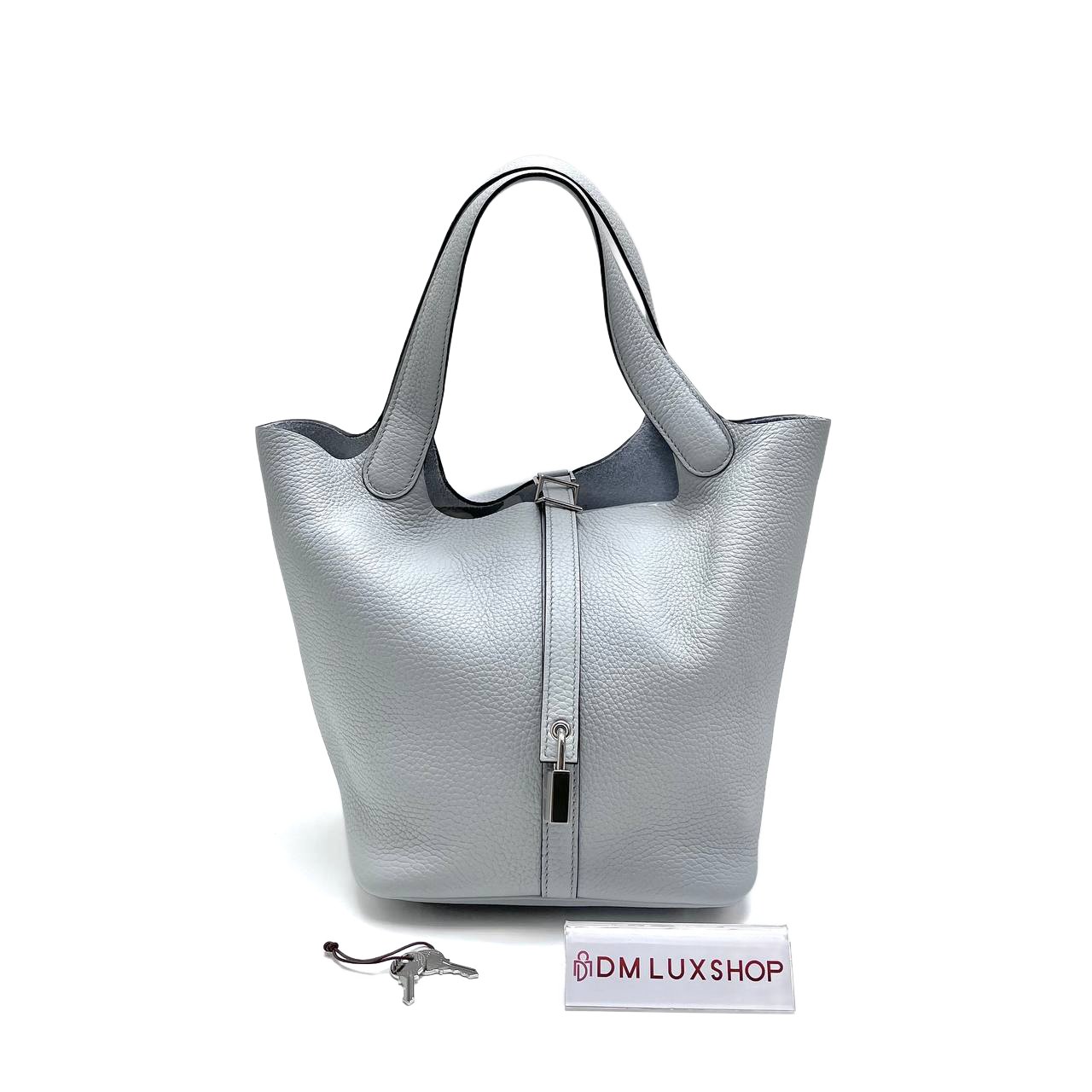 Hermes Picotin 22 Blue Pale PHW (Stamp Z)