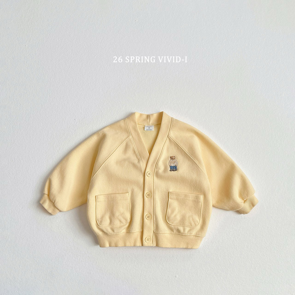 🌸預訂 韓國直送🌸🇰🇷VIVIDI四色標誌性小熊刺繡口袋開襟外套