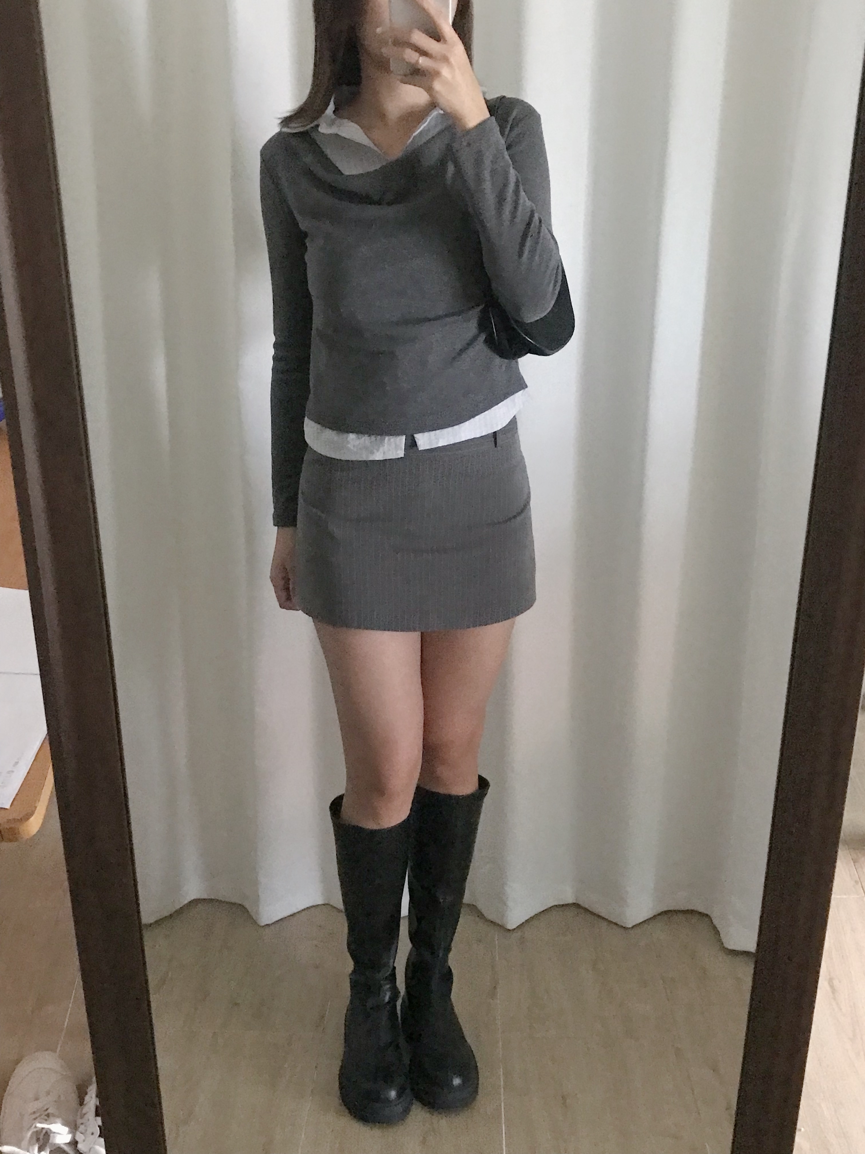 Onni假兩件襯衫長袖上衣