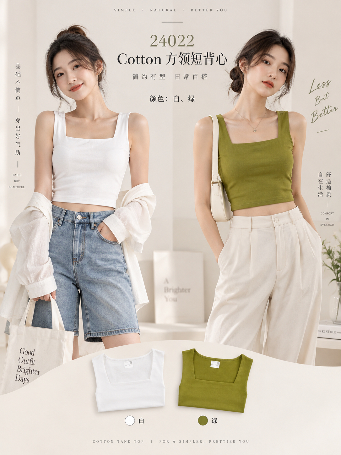 24022  Casual Cotton Short Top
