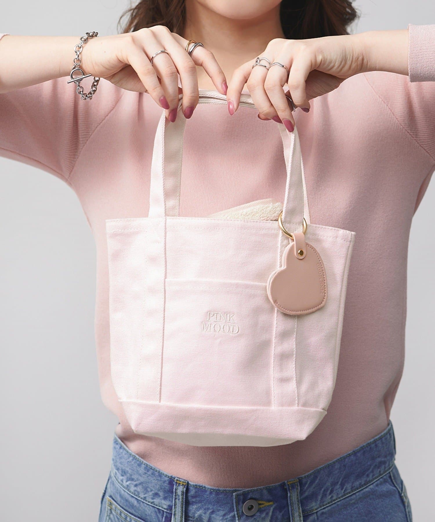 日本 3coins 粉系手提袋