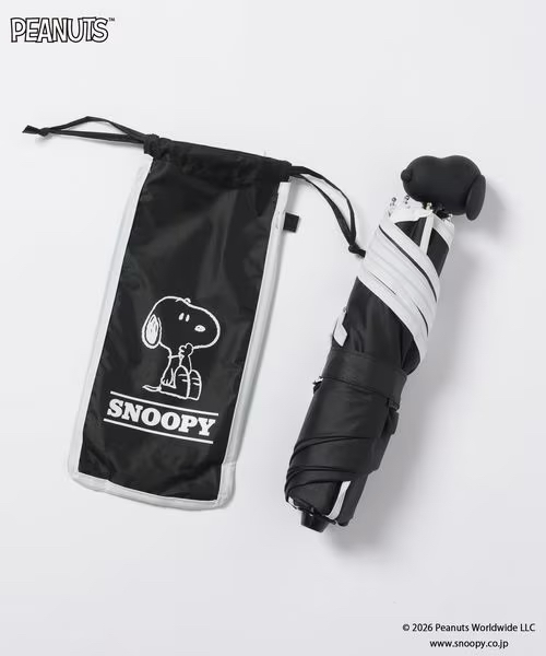 日本LOWRYS FARM聯名 日本🇯🇵限定  Snoopy 史努比 x LOWRYS FARM 聯乘版 黑色SNOOPY遮陽傘 雨傘 縮骨遮（防曬 防UV 遮光擋光）