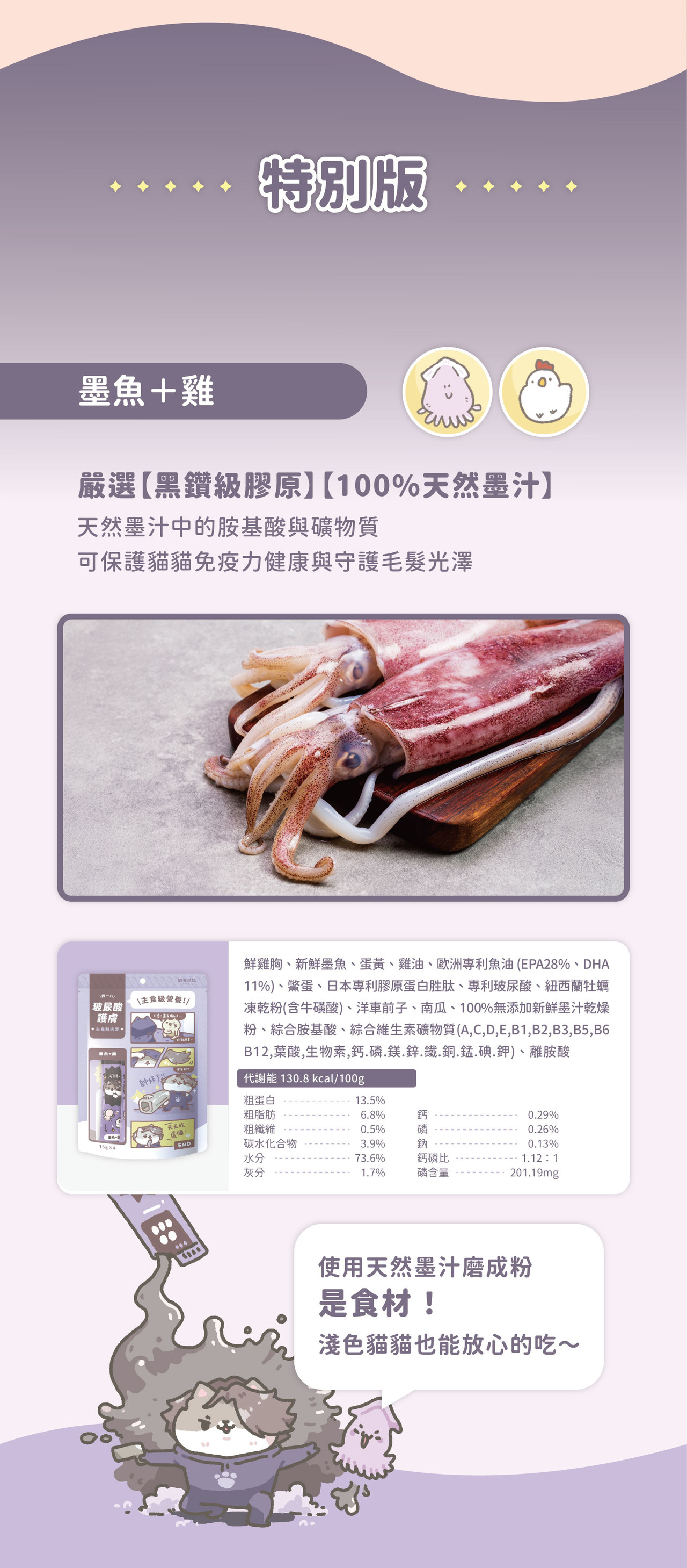 貓有話說｜玻尿酸護膚SPA｜捏一口｜主食鮮肉泥