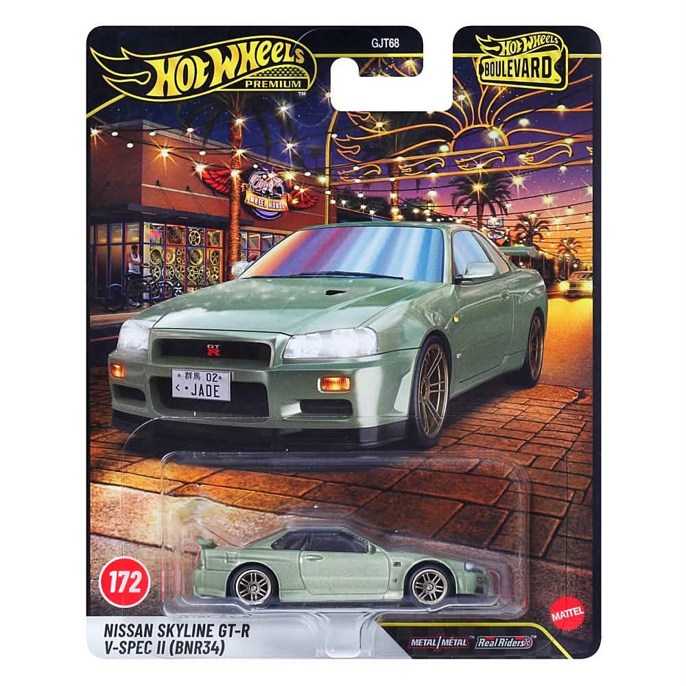 【預訂 Pre-Order】 Hot Wheels Premium Boulevard of 2027 Mix 2 #171-175 Set of 5: McLaren Solus GT / Nissan Skyline GT-R V-Spec II (BNR34) / Volkswagen Samba Bus / Honda Civic EG / 2021 Jeep Wrangler 392 Rubicon