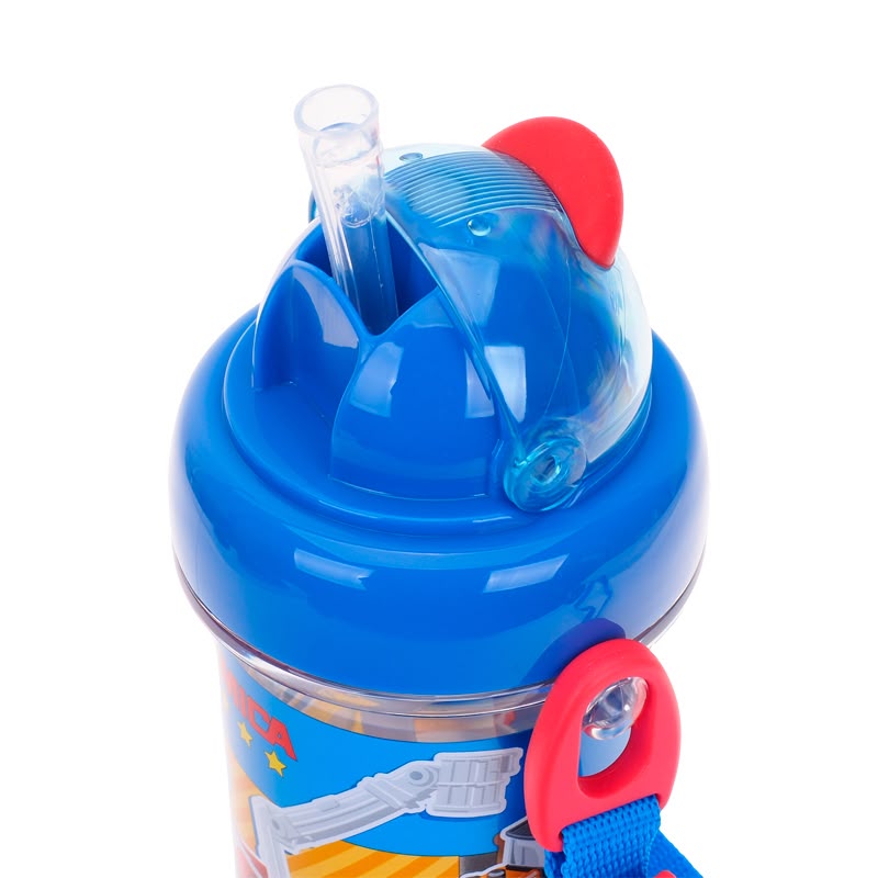Tomica 450ml BPA & BPS Free Water Bottle w/ Straw & Neck Strap 膠水樽連飲管及頸繩