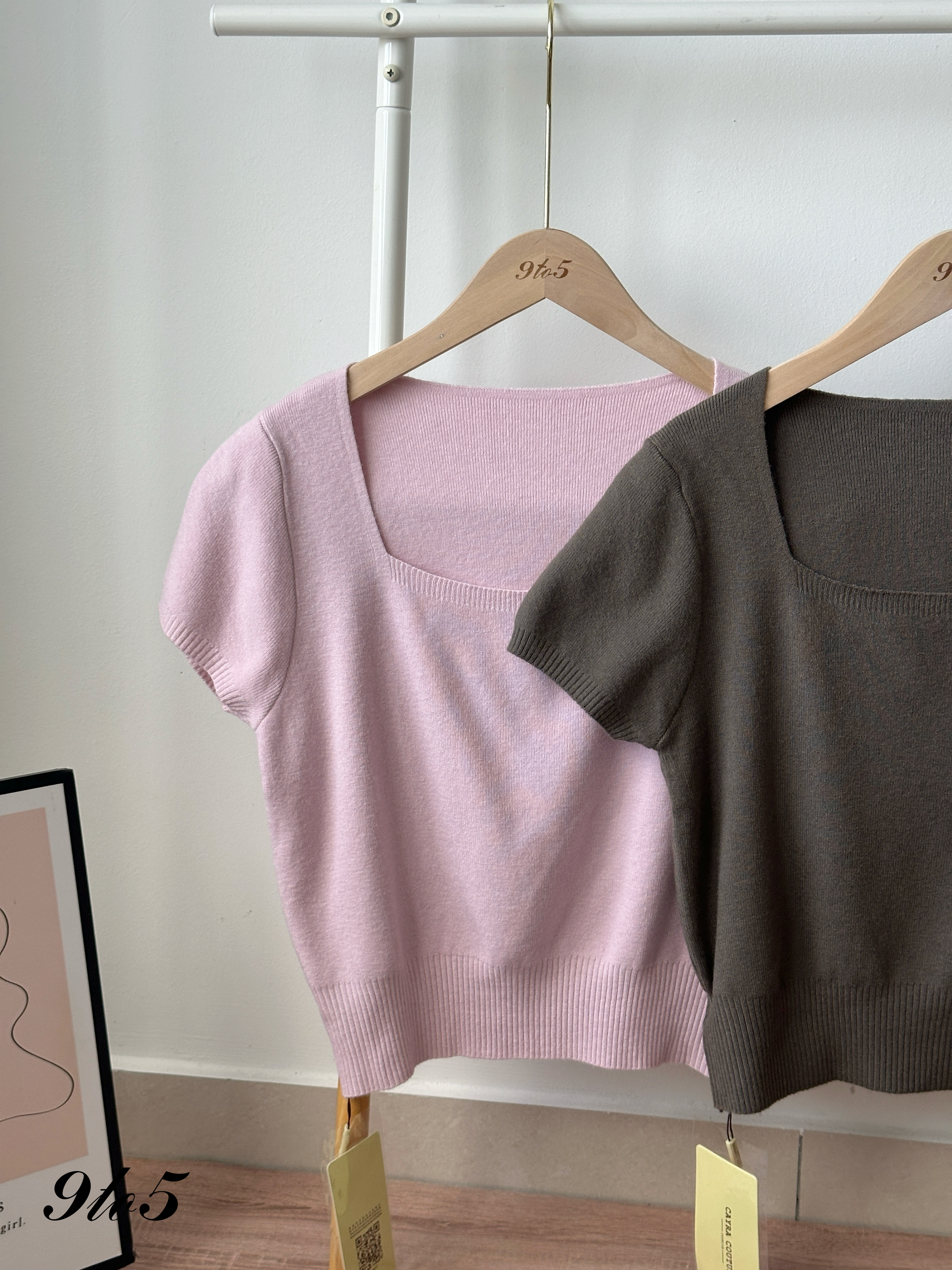 T4257 Square Neck Knit Top - 4 Colors 