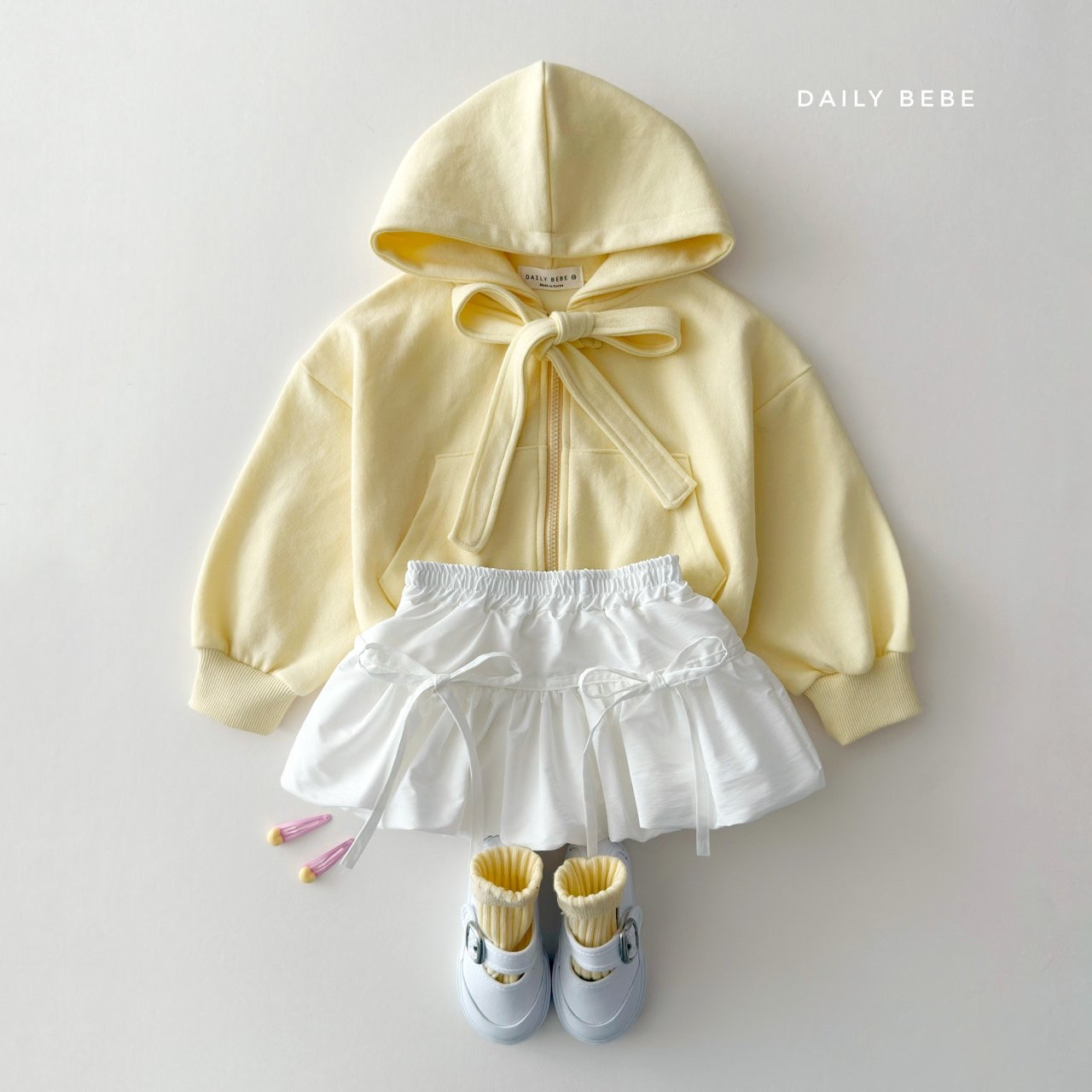 Dailybebe | pompom skirt (White L100-110)