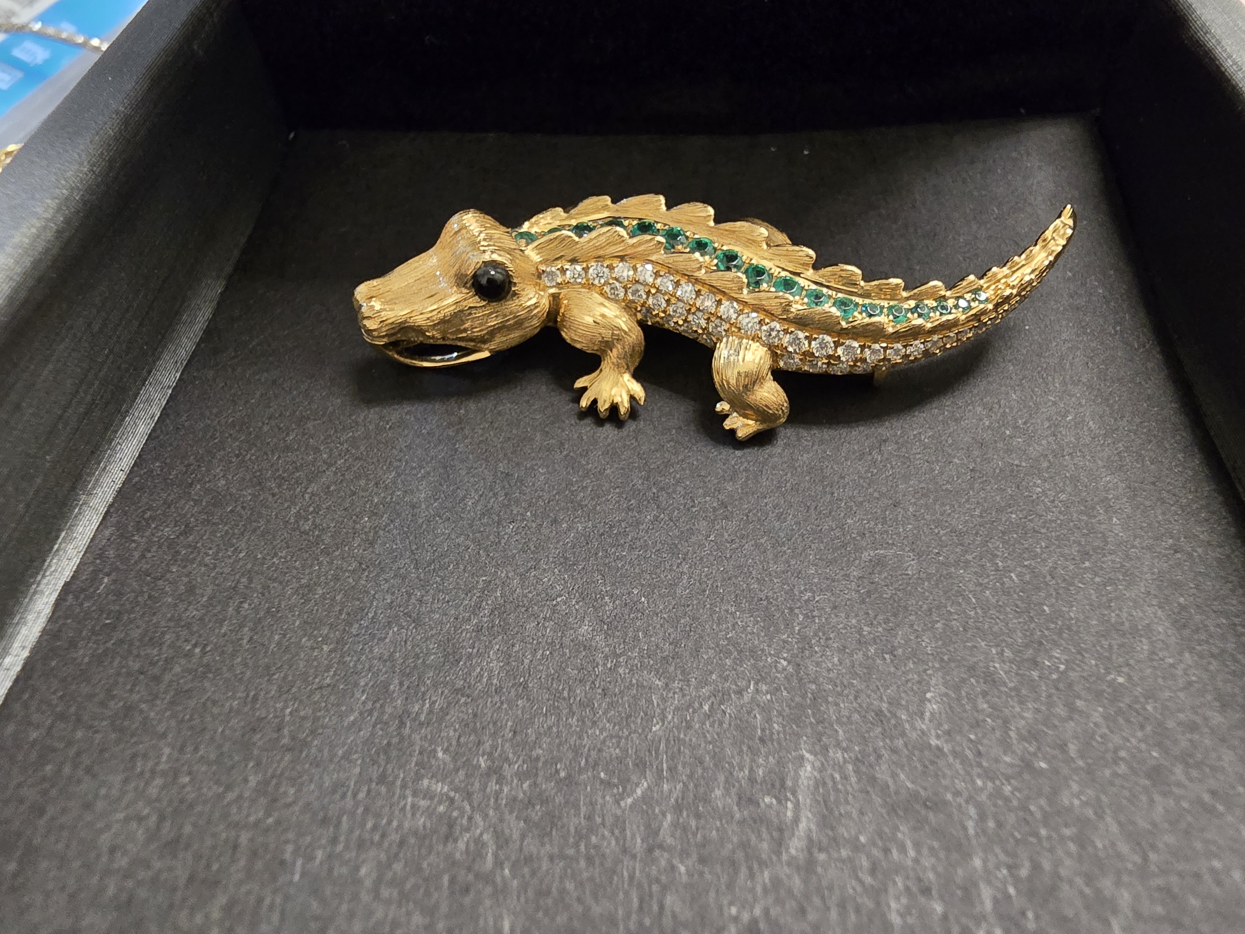 18K 祖母绿鑽石吊墜