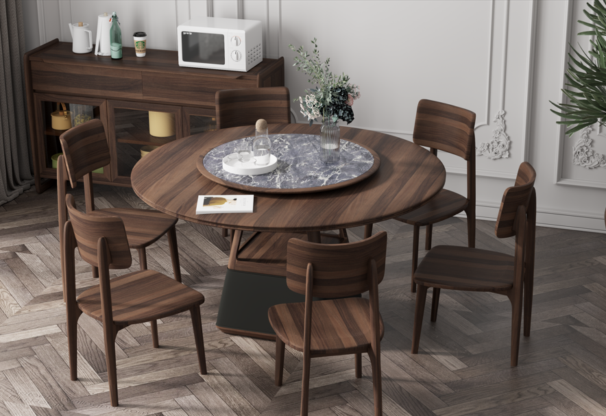 1.3米圓木架旋轉盤餐枱 8052