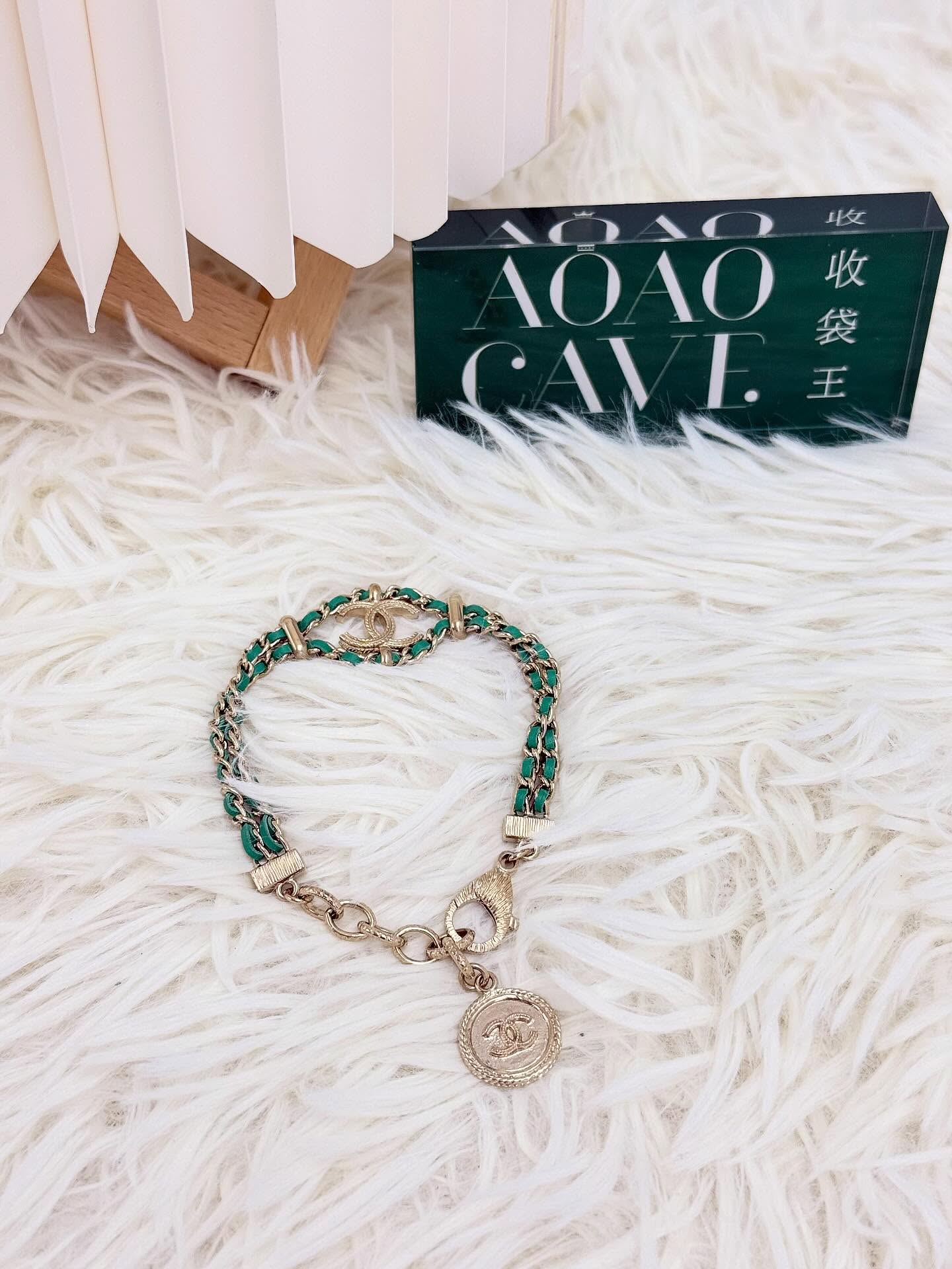 CHANEL🤍PRE OWNED 經典雙鏈條雙C手鍊🖤