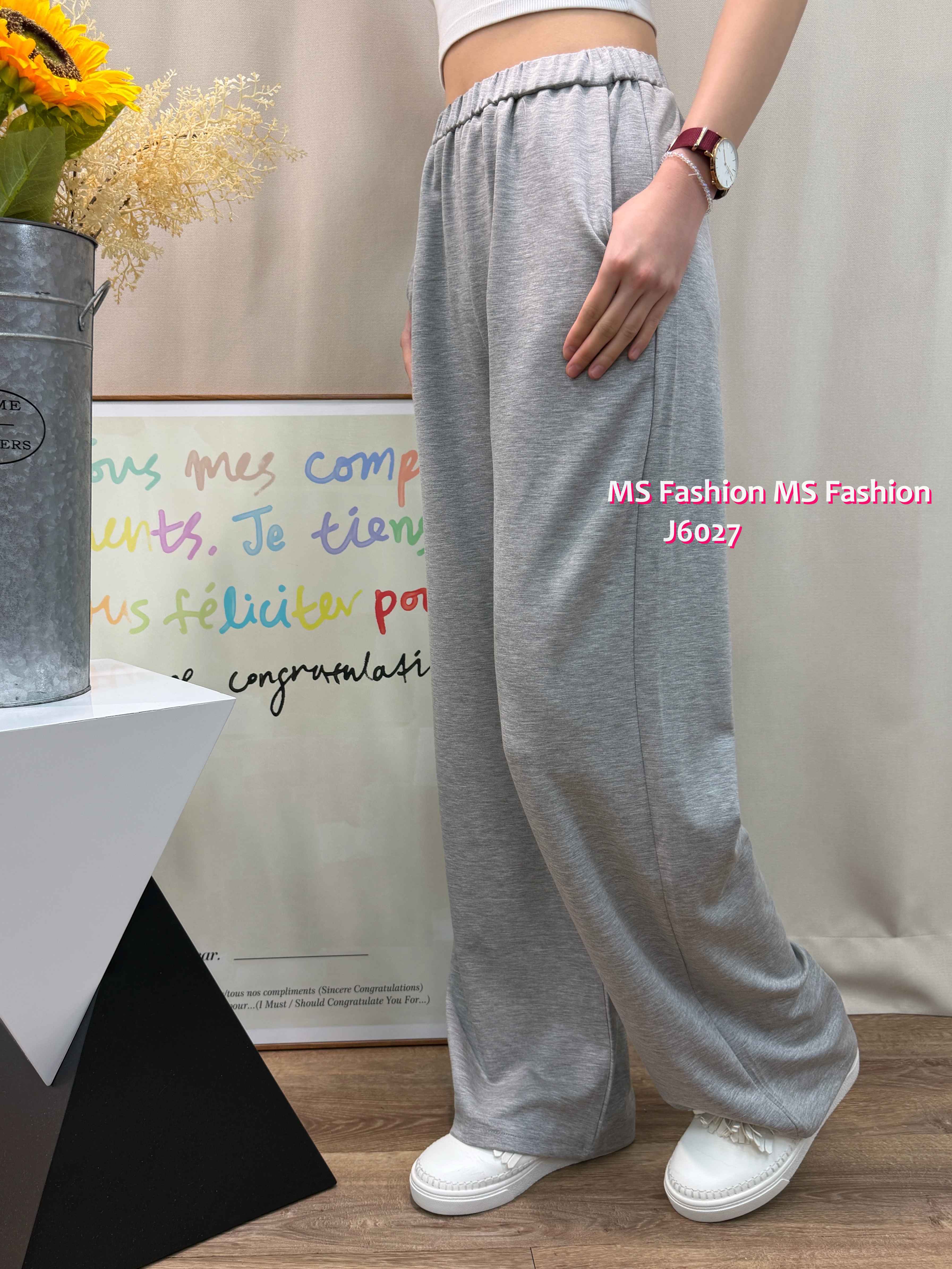 J6027 韓國🇰🇷百搭易襯闊筒褲