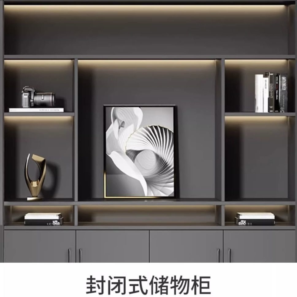 老闆桌文件櫃資料櫃帶鎖櫃子背景儲物辦公室木質現代辦公檔案書櫃cabinet