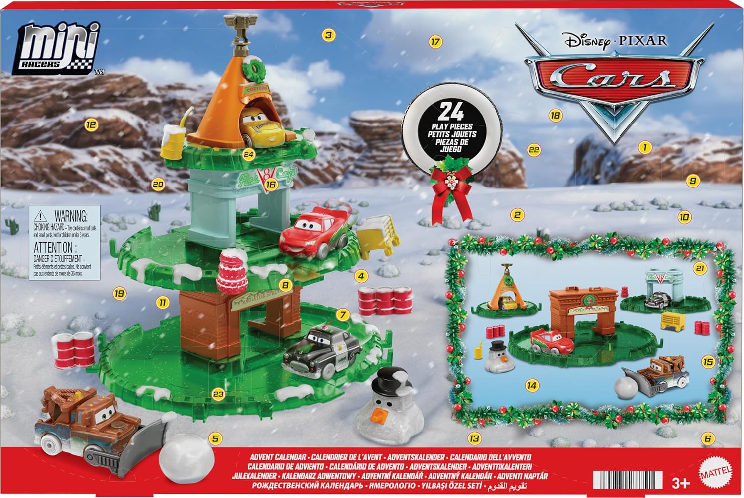 Disney Cars 反斗車王聖誕倒數日曆玩具 24件套裝 兒童驚喜禮物 Advent Calendar 玩具 Cars迷你車 Vbuy