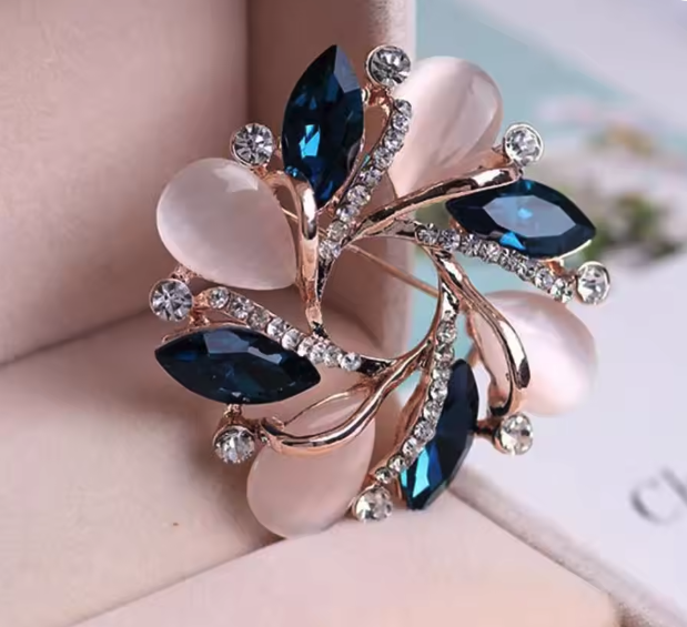 Crystal Flower Brooch