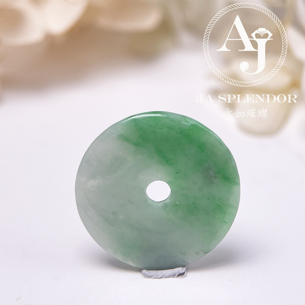 JN-3125 天然翡翠A玉 果綠平安扣