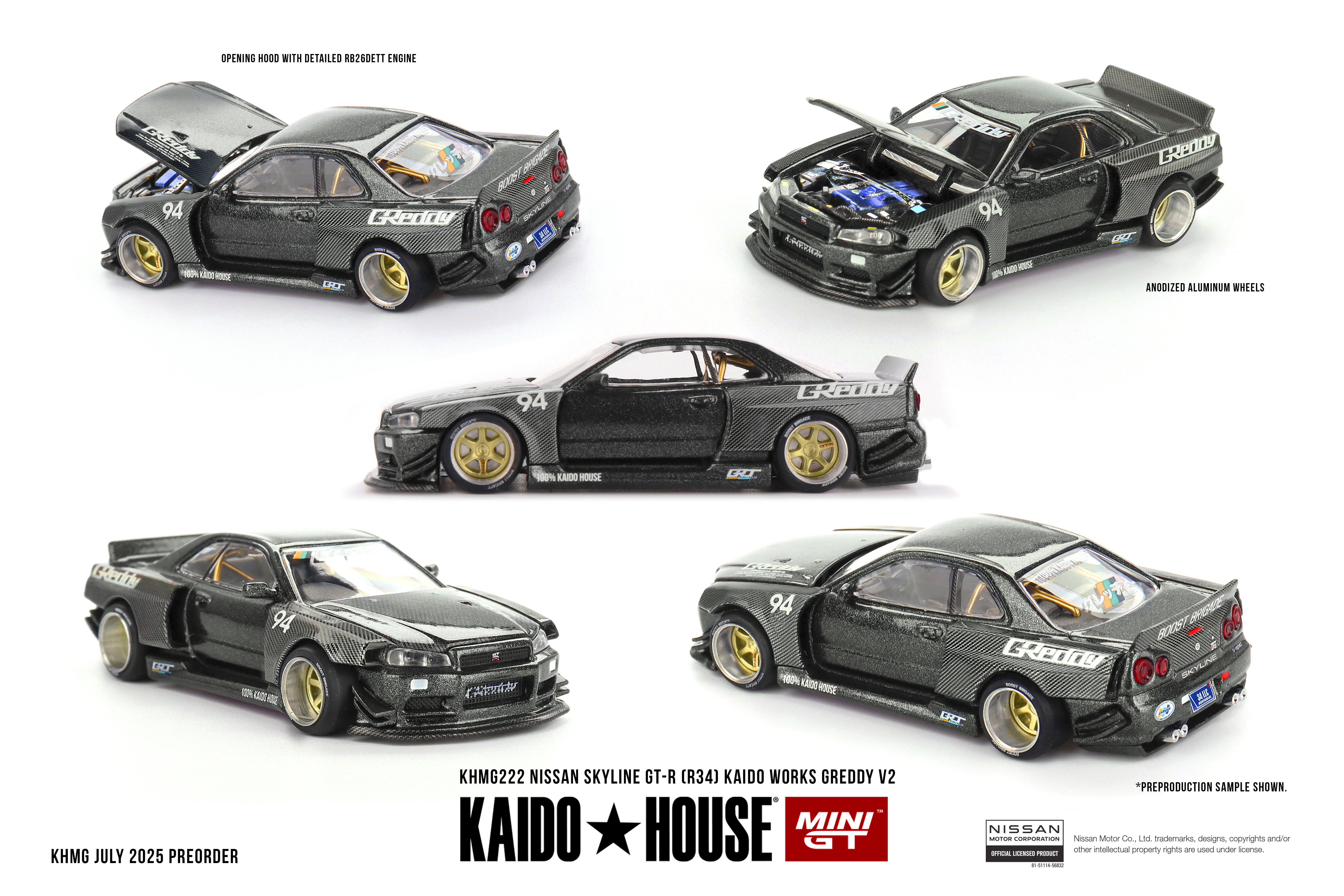 Kaido House 1/64 Nissan Skyline GT-R (R34) Kaido Works GReddy V2 - KHMG222