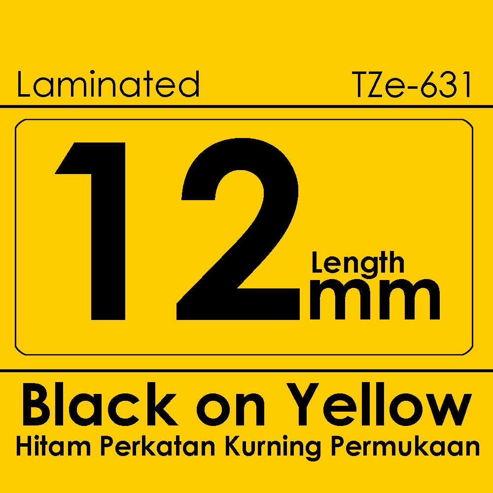 12mm Tze-231 131 631 compatible label tape Label Printer PT-H110 D210 D450 D600 P700 E110VP E300VP P300BT P710 Sticker
