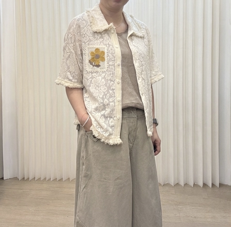 歐洲袋口刺繡花衫 M623 6SB028-929440