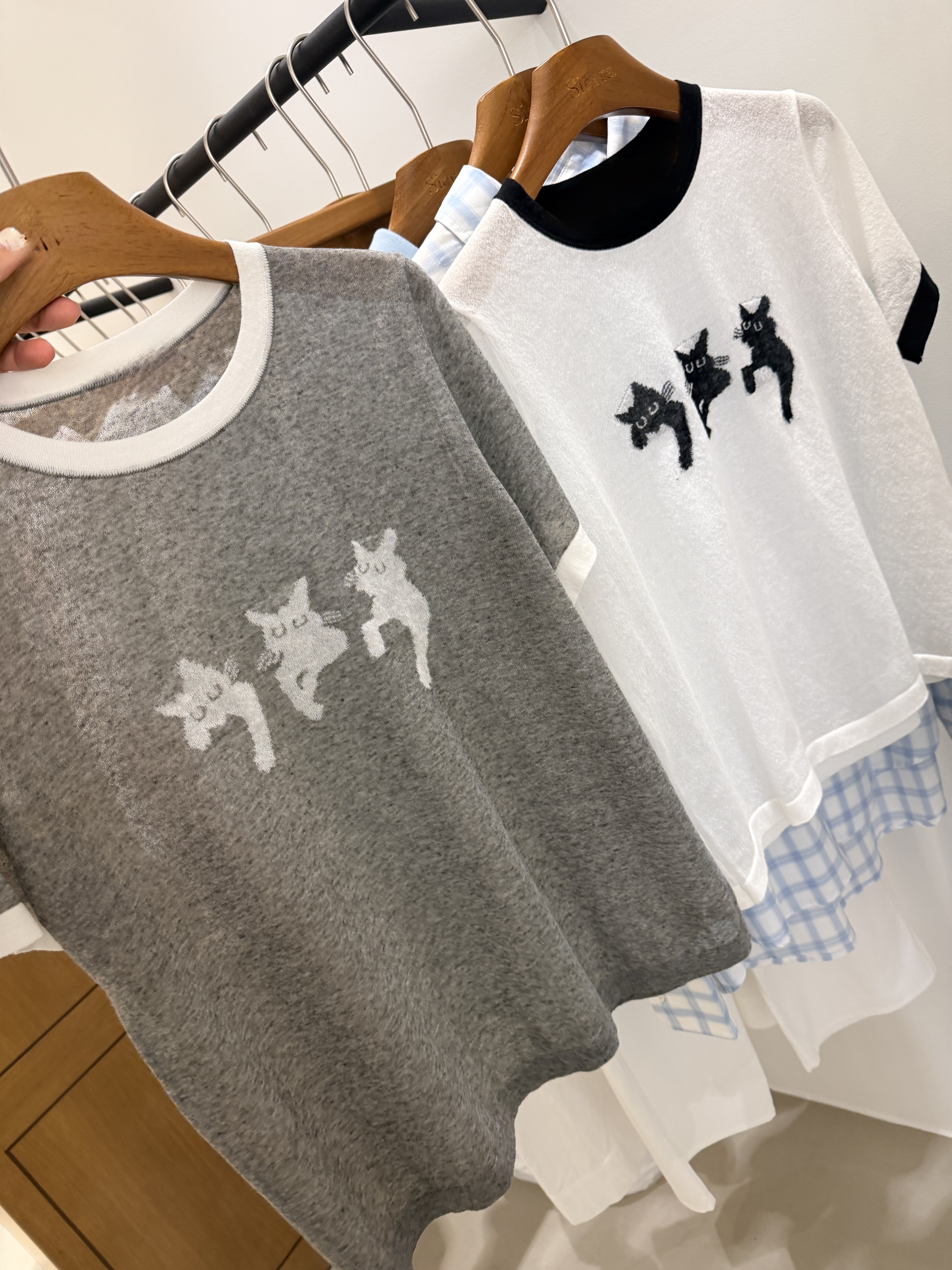 Cat printed knit 