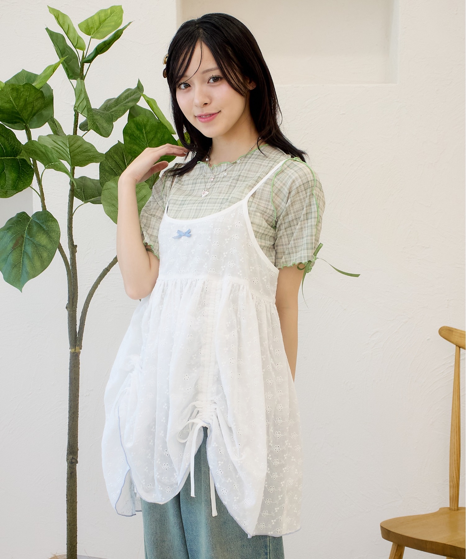 抽繩蝴蝶結吊帶【JOT005】