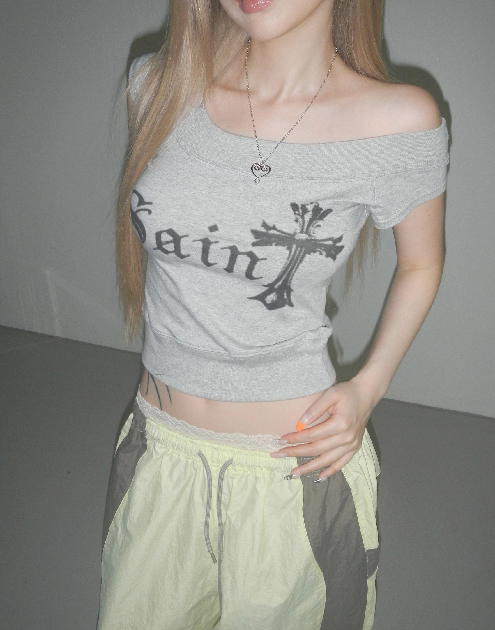 Gothic Graphic Boat Neck Short Sleeve Top