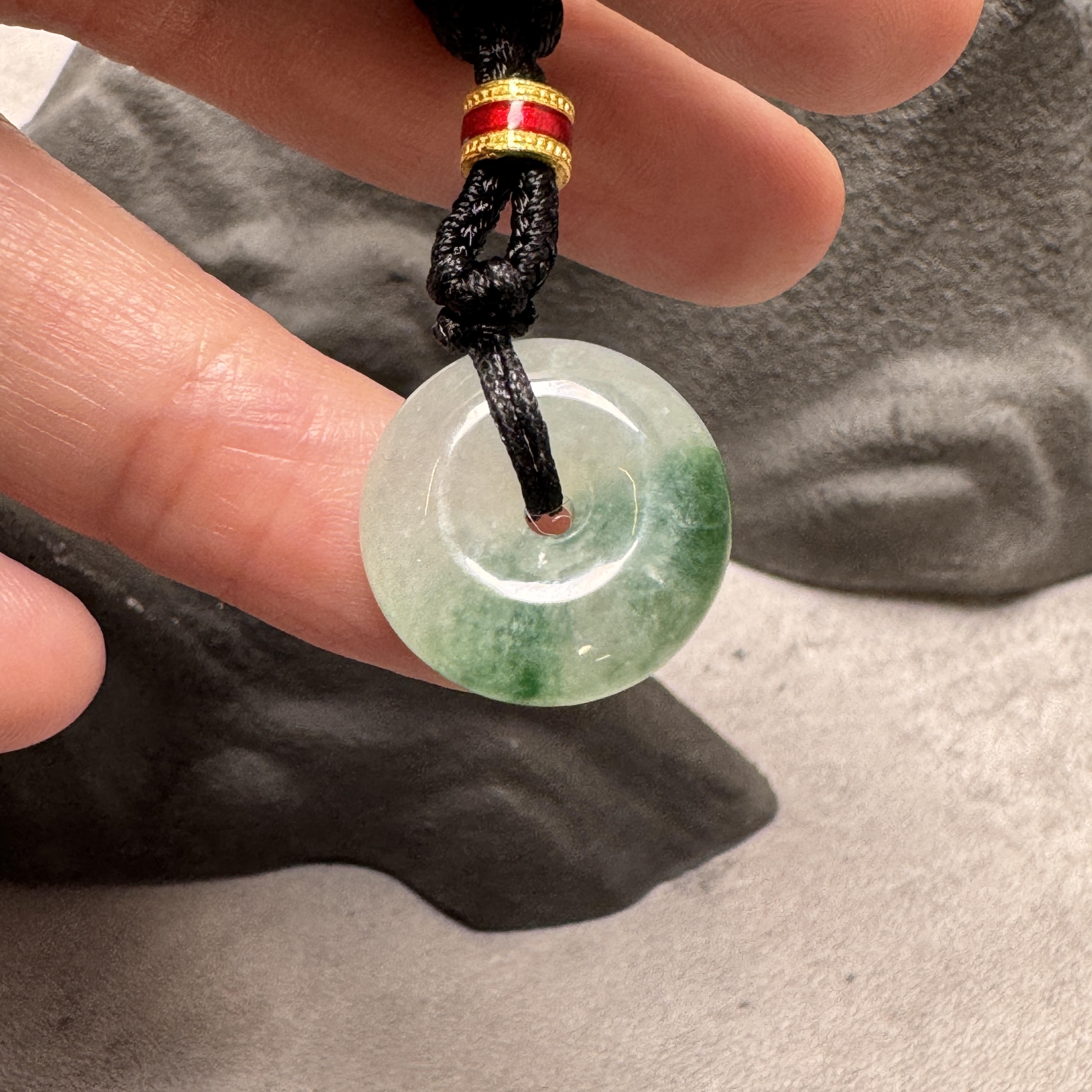 冰飄花翡翠小平安玉扣