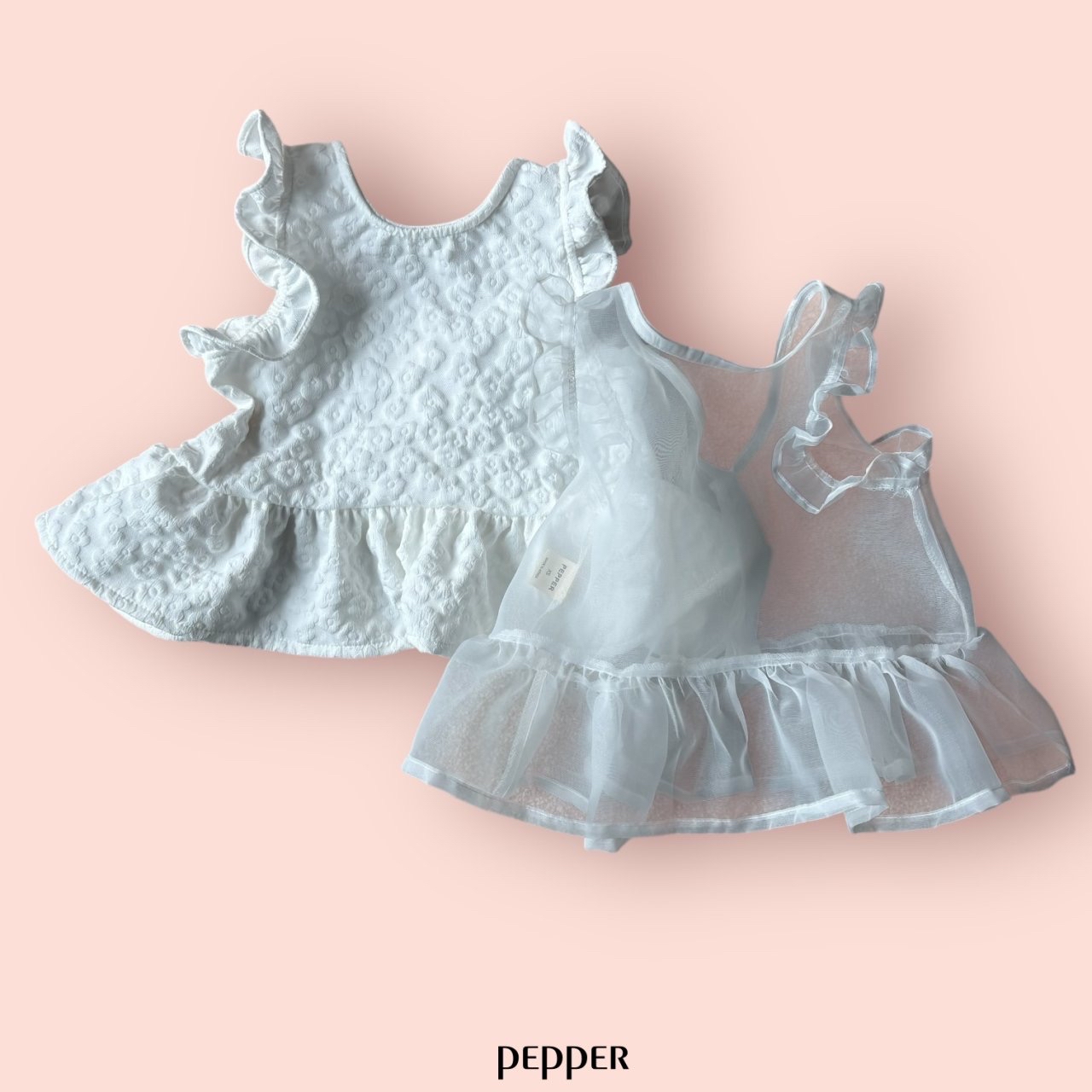 [現貨] 韓國PEPPER 背心外襯_白色花紋款