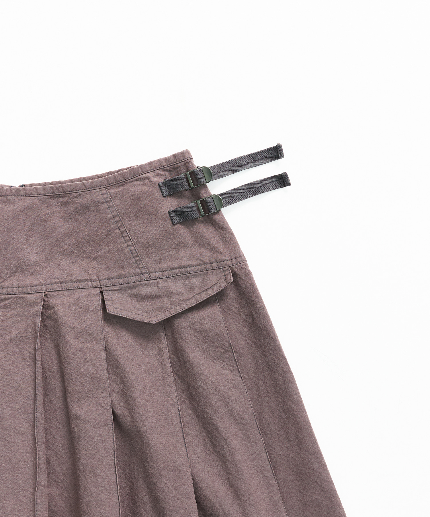 999HUMANITY - BLEACHED PLEATS SKIRT (CHARCOAL)