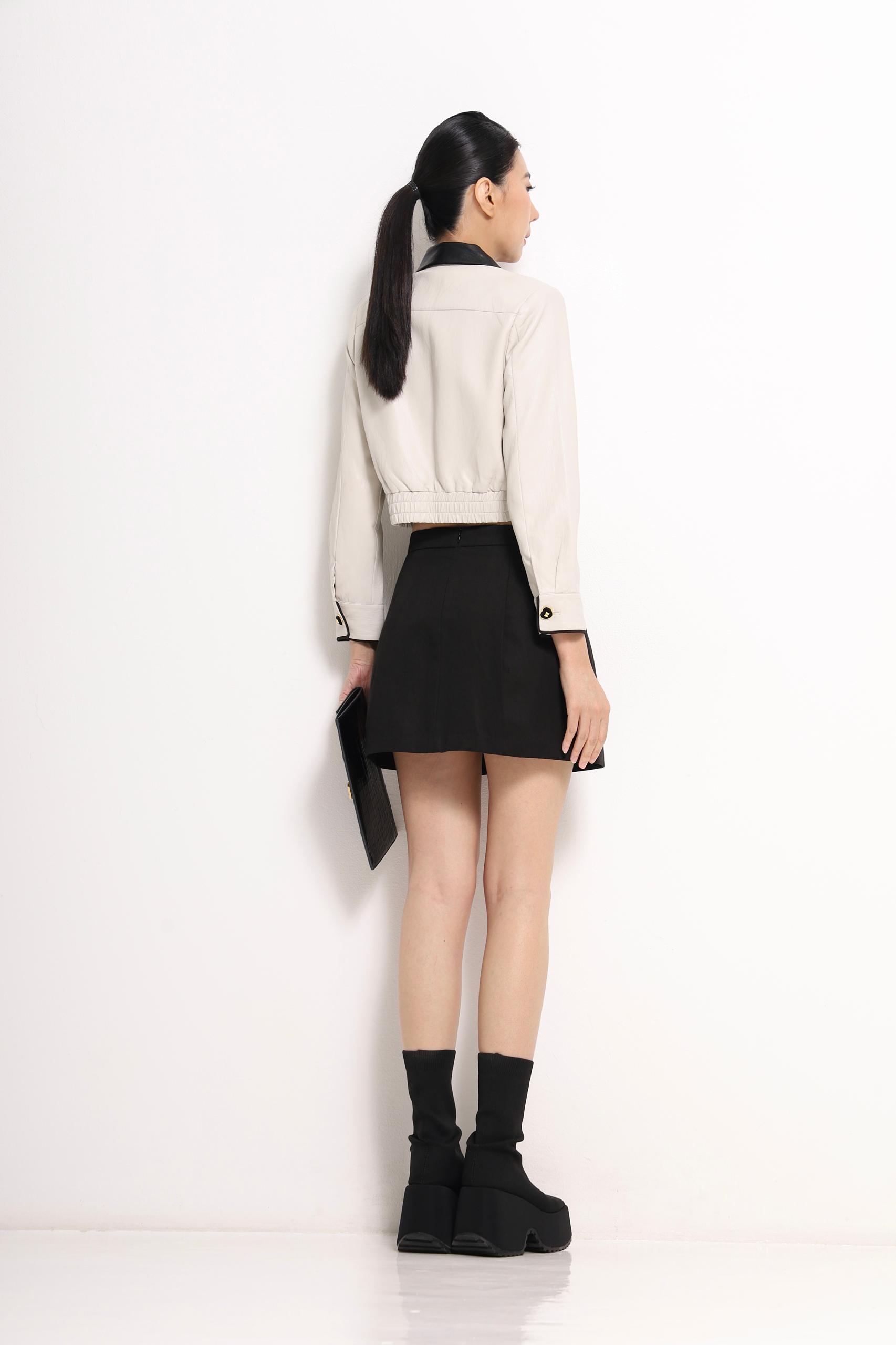 CB2711 COLLAR LONG SLLV CROP JACKET