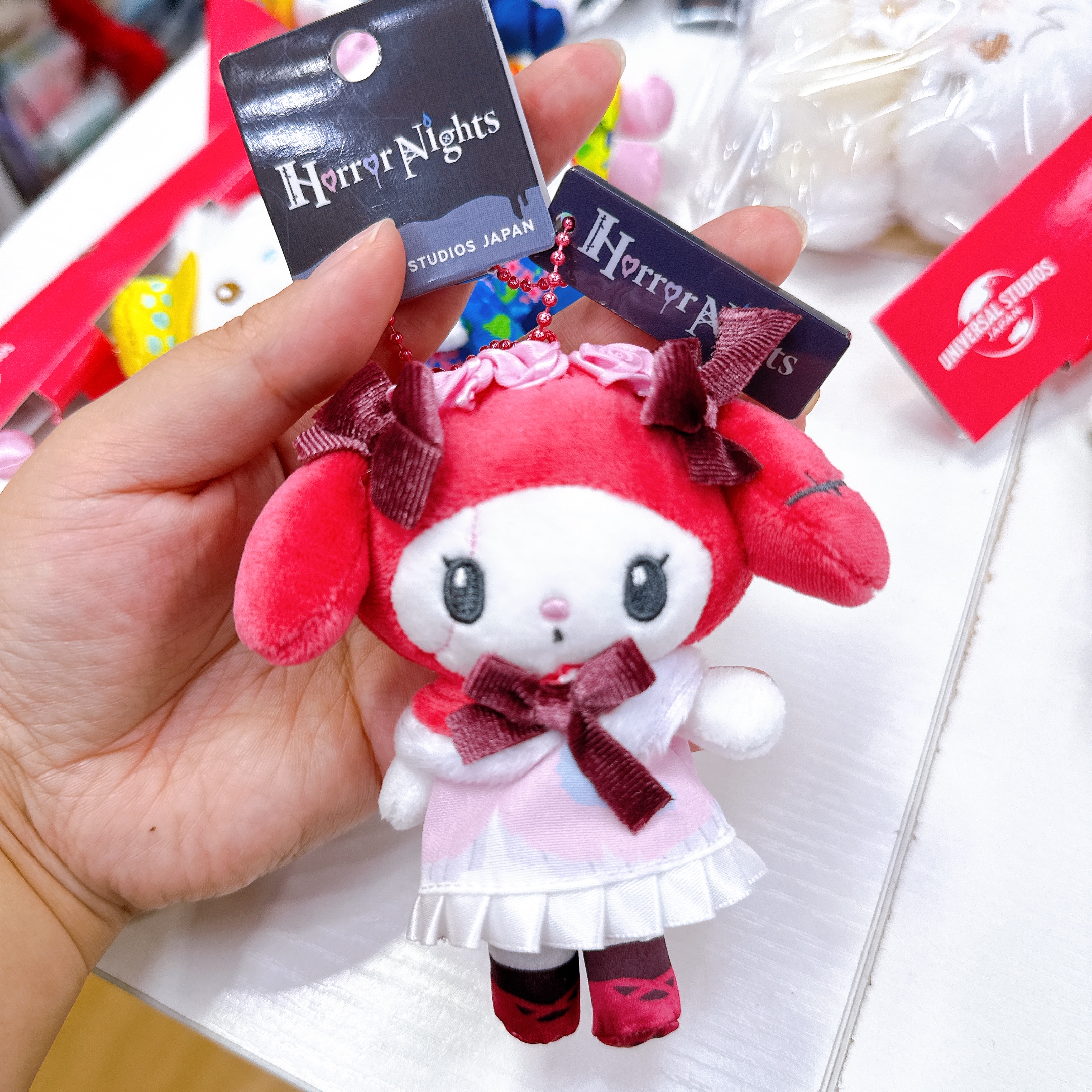日本環球影城場內限定kitty Melody Kuromi 萬聖節系列公仔掛飾