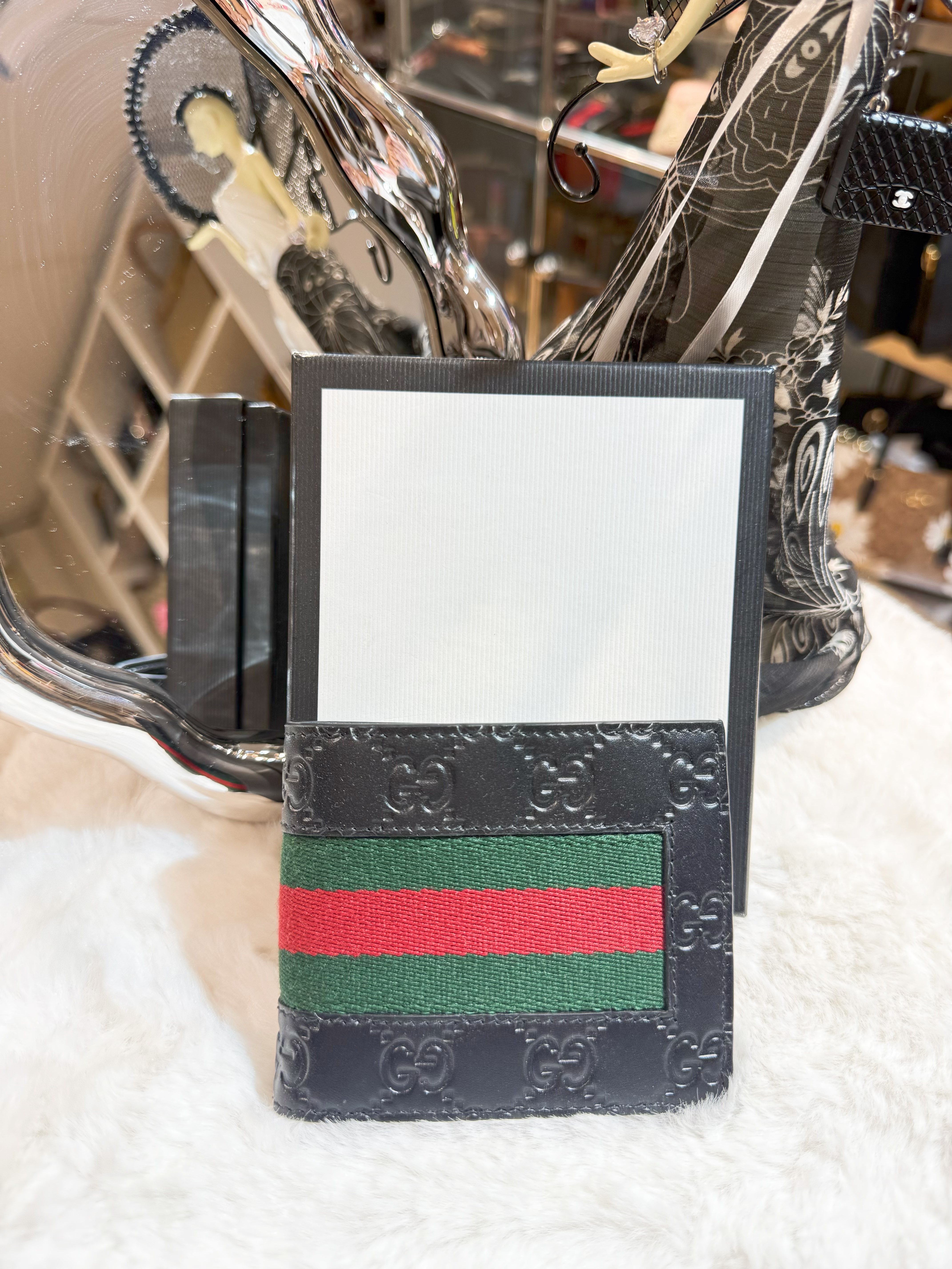 Gucci wallet 738/signature/blk/red/green