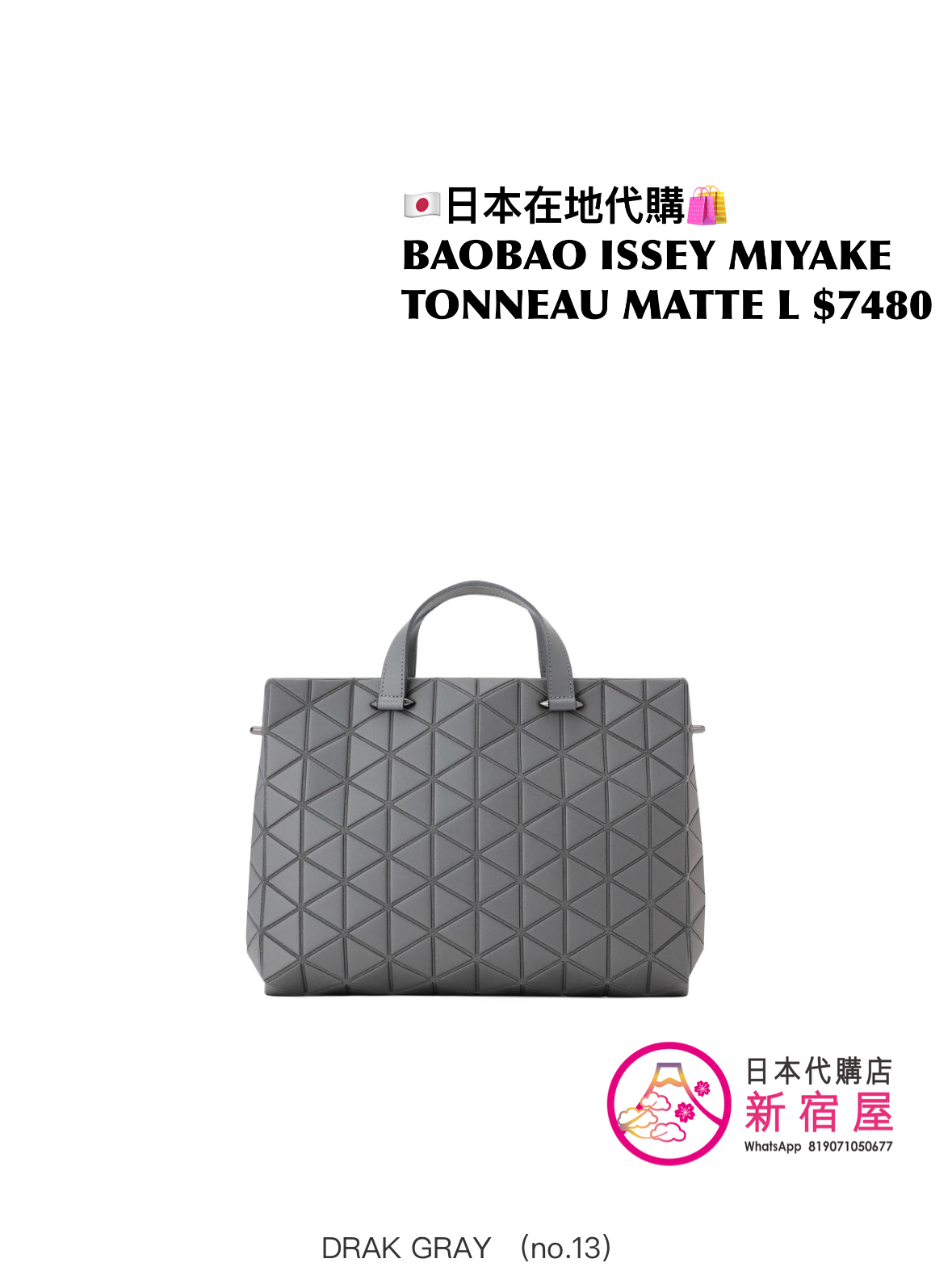 BAOBAO ISSEY MIYAKE TONNEAU MATTE L