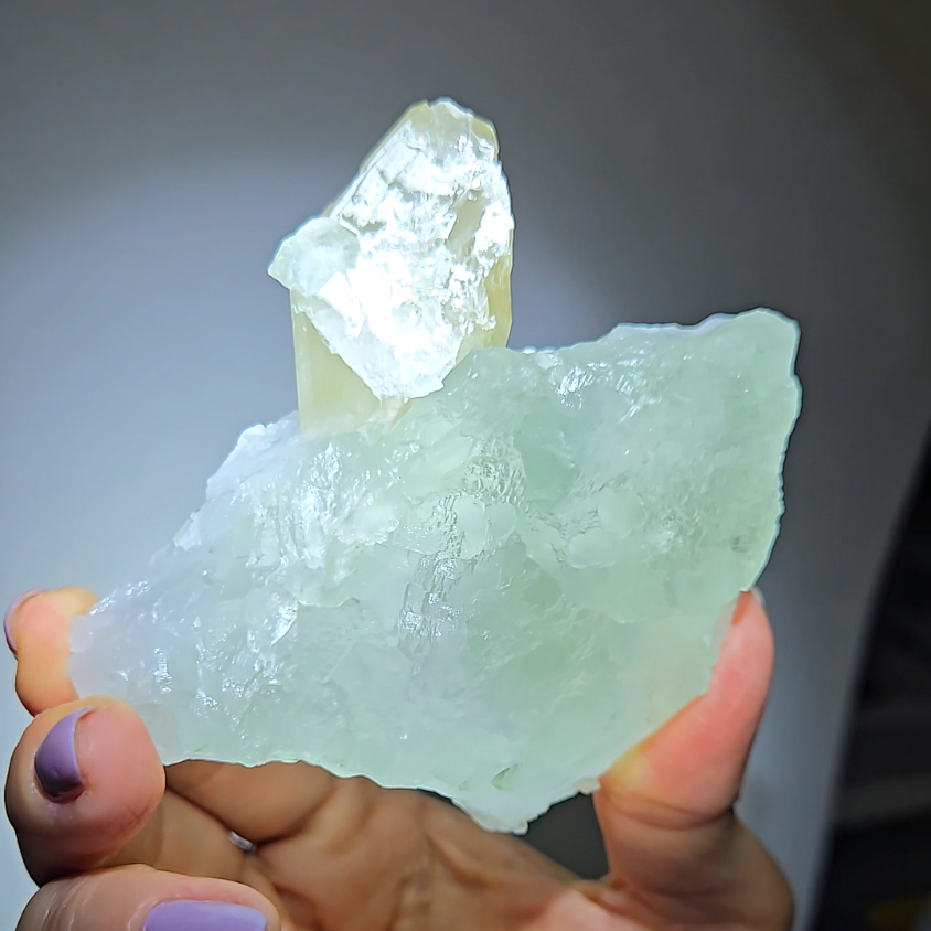 Fluorite with rainbow pagoda calcite - FL353