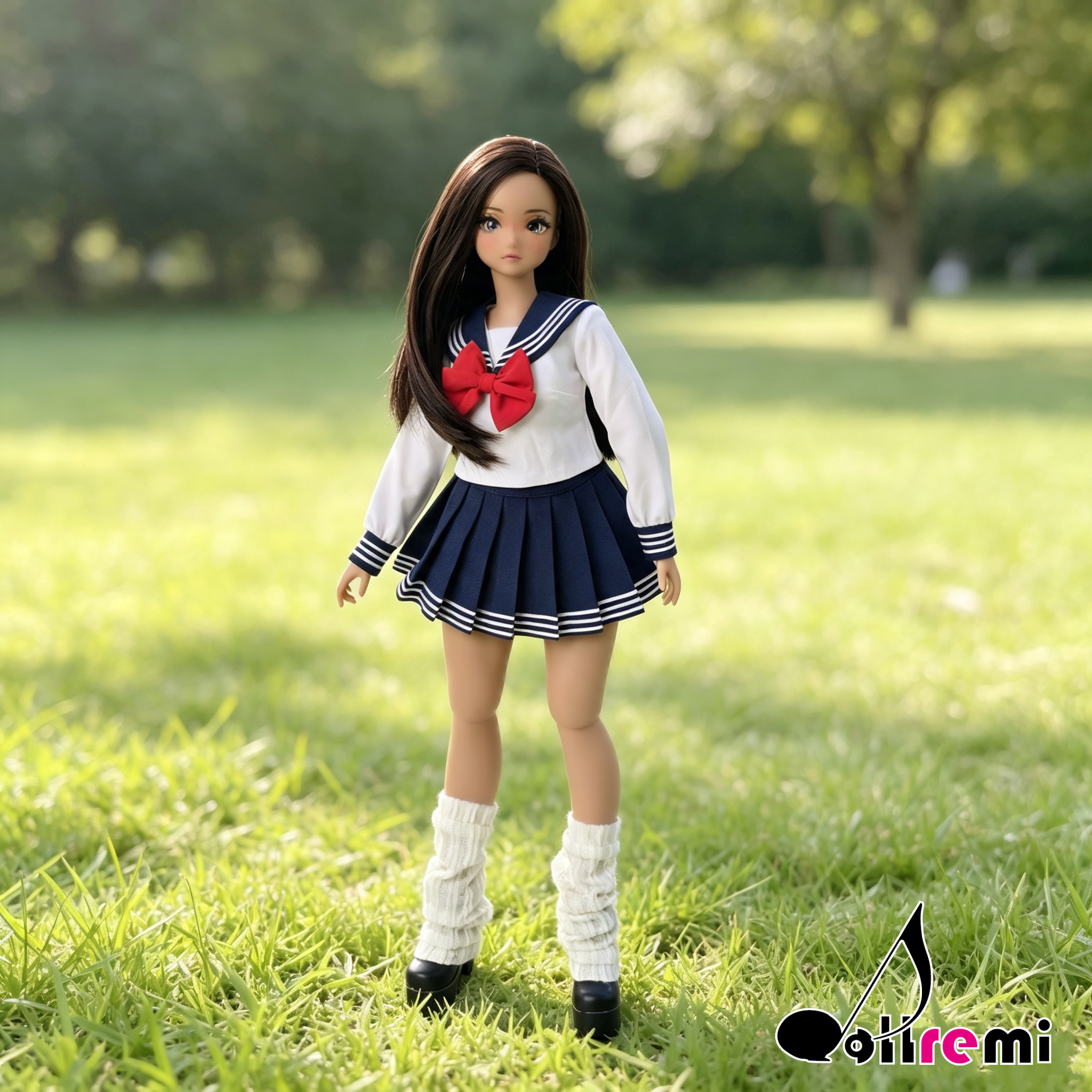 【dollremi】(A031) Pear Body 白色針織長筒大象襪套 Long Leg Stockings Knitted