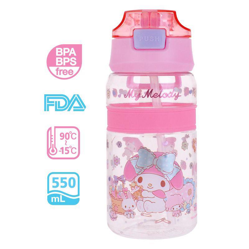 My Melody 550ml BPA & BPS Free 膠水樽連飲管(9-8328-1）