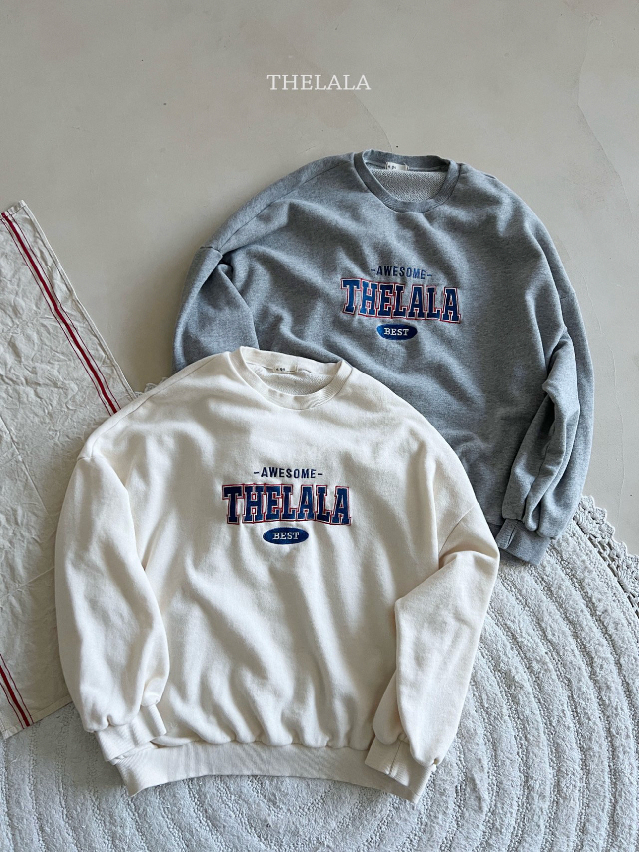 🌸預訂 韓國直送🌸🇰🇷THELALA兩色親子款標誌刺繡貼花衛衣