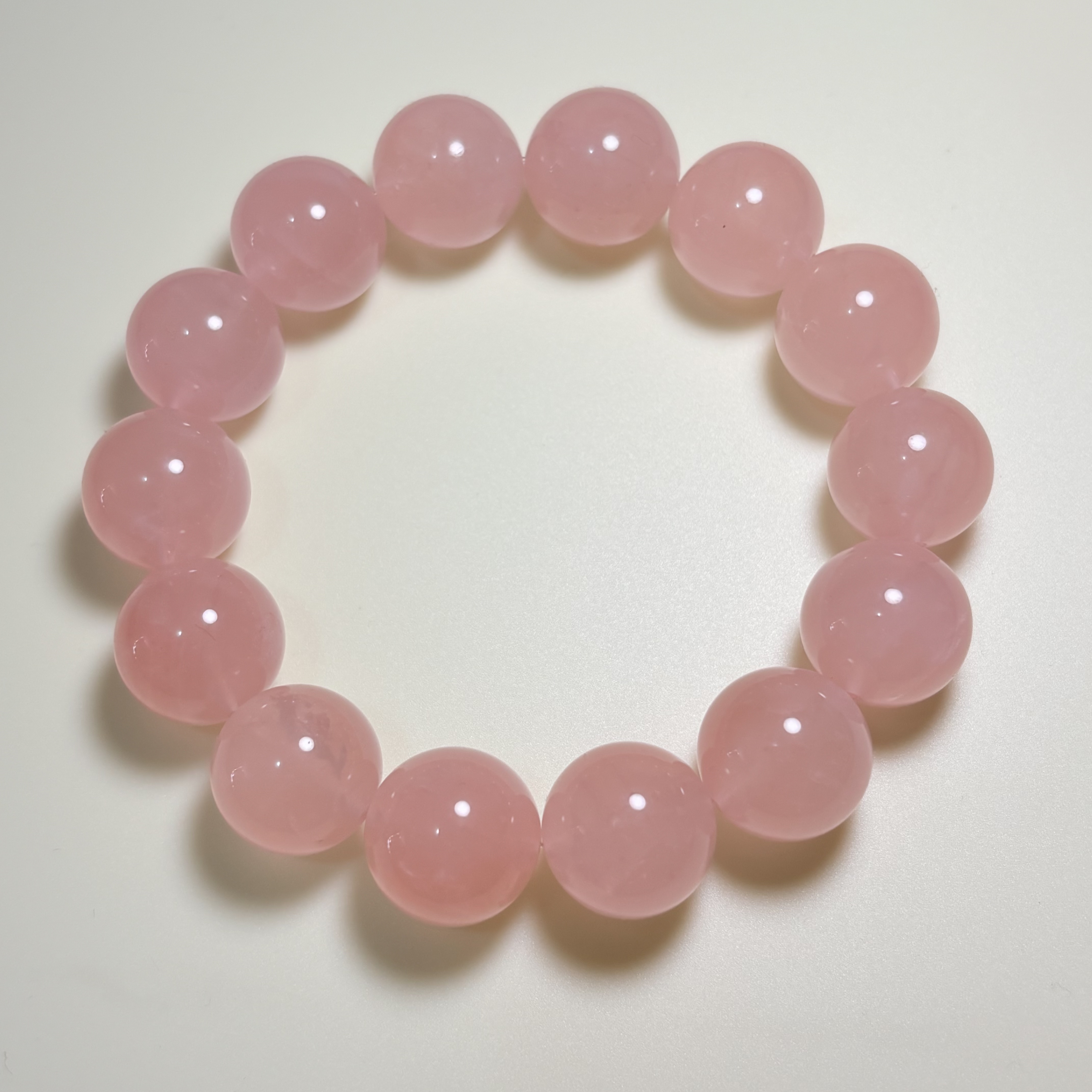 【人緣】馬粉晶手串 No.4564 l規格：16mm珠18 cm手圍｜附送證書